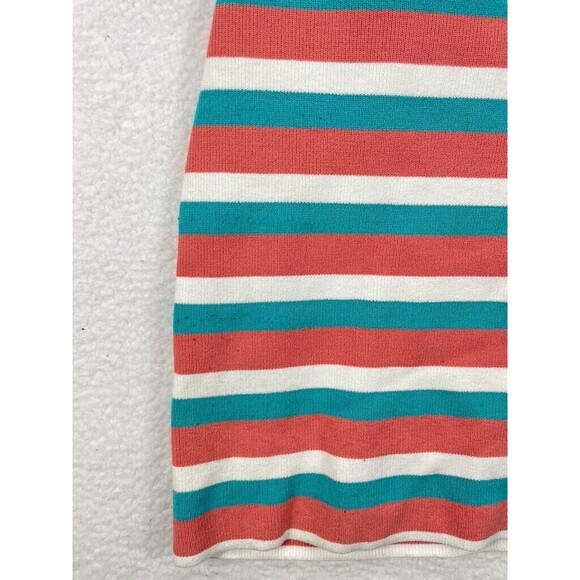 Babaton Sculpt Knit Halter Dress Women’s Size S Turquoise Stripe Backless - Picture 7 of 9